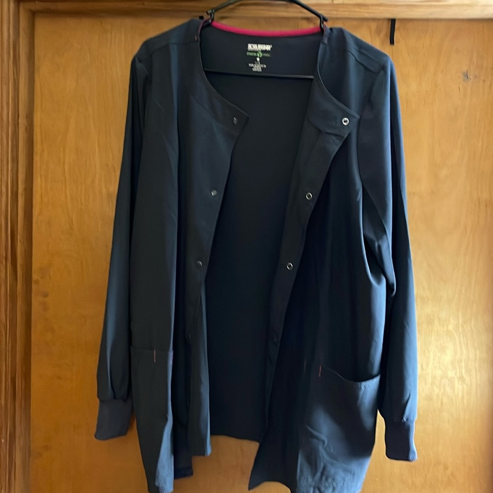 Charcoal gray scrub jacket